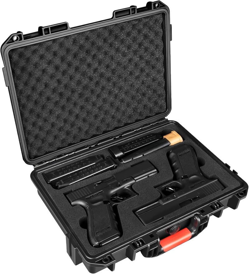 LOTOCASE حقيبة مسدس معتمدة من TSA لمسدس جلوك - حقيبة يد صلبة مع رغوة مقطوعة مسبقًا لجلوك G19/ G17/ G43/ G26/ G20/ G21/ G22/ G31/ G32/ G45 | مقاومة للماء والصدمات - Image 1